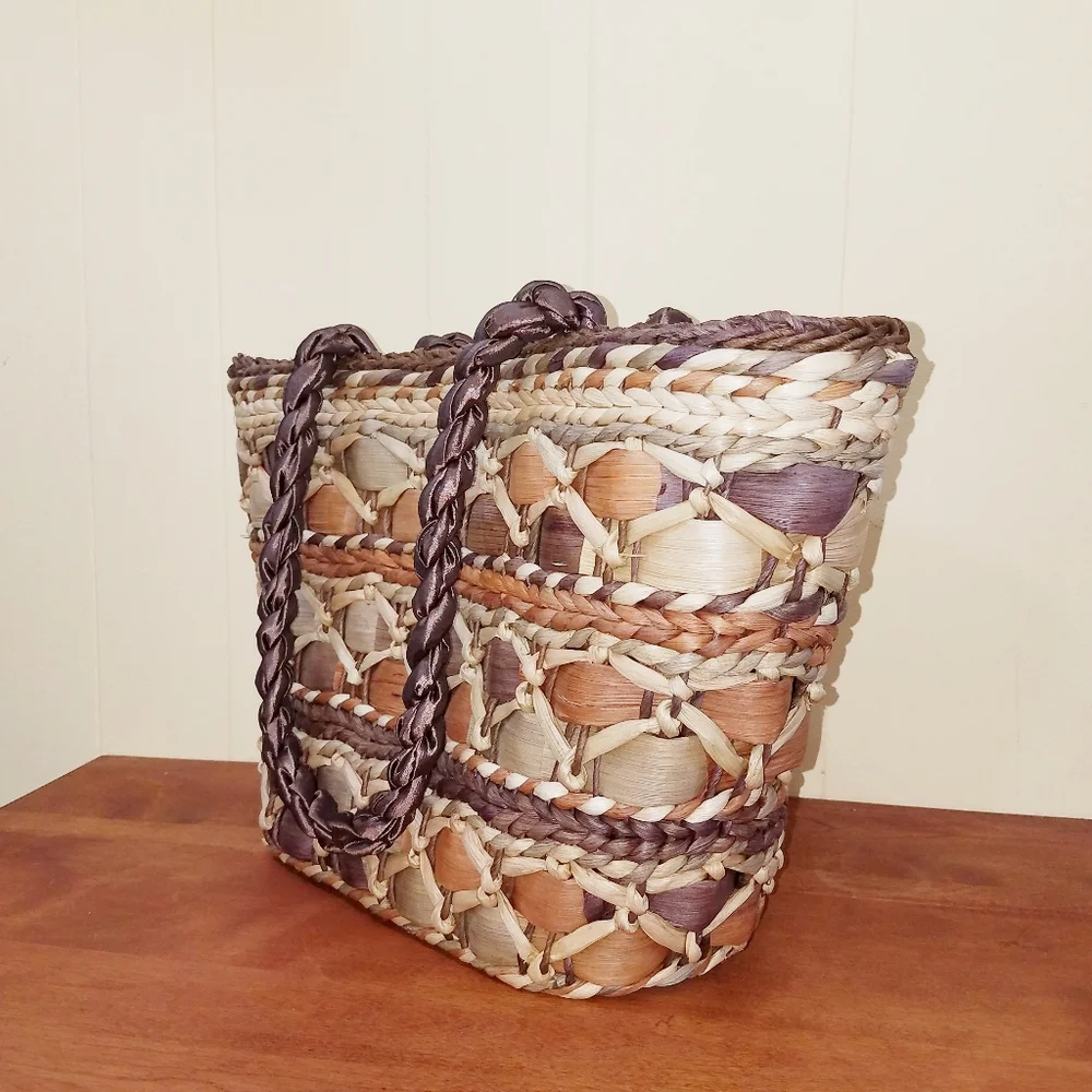 Cappelli Taupe Beige Brown Maxi Straw Tote Bag